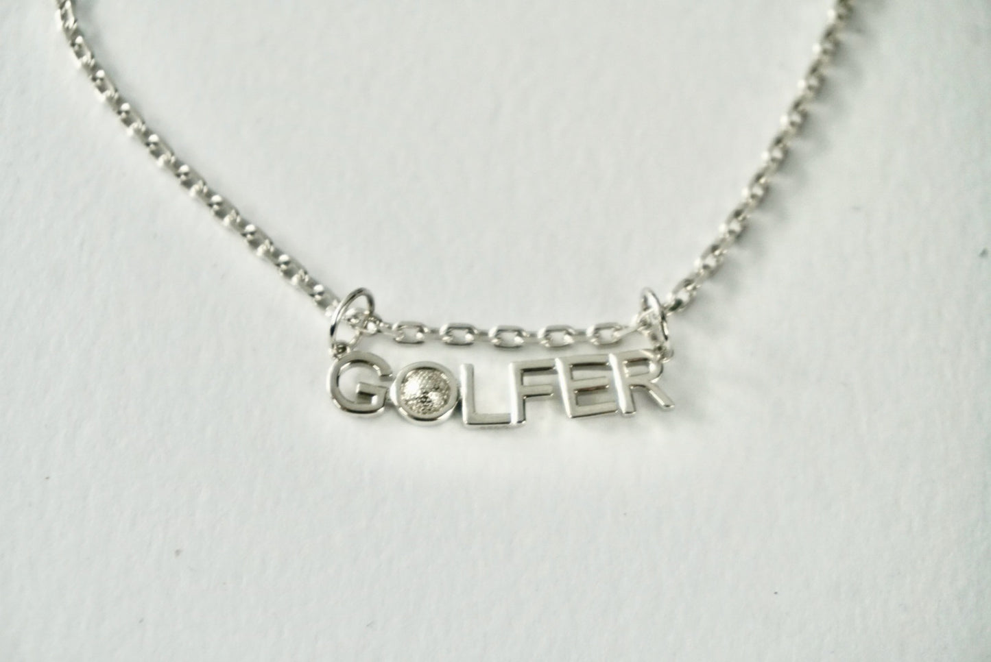 Golfer Charm And Chain Gold Plated In 925 Silver