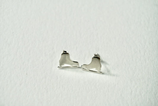 Ice Skate Silver 925 Stud Earrings