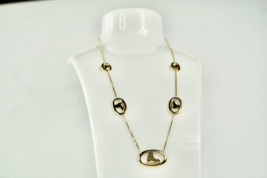 Ice Skate Link 18 Inch 14k Solid Gold Fine Chain Necklace