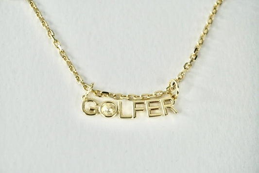 Golfer Charm And Chain Gold Plated In 925 Silver - Jewelry Takeover