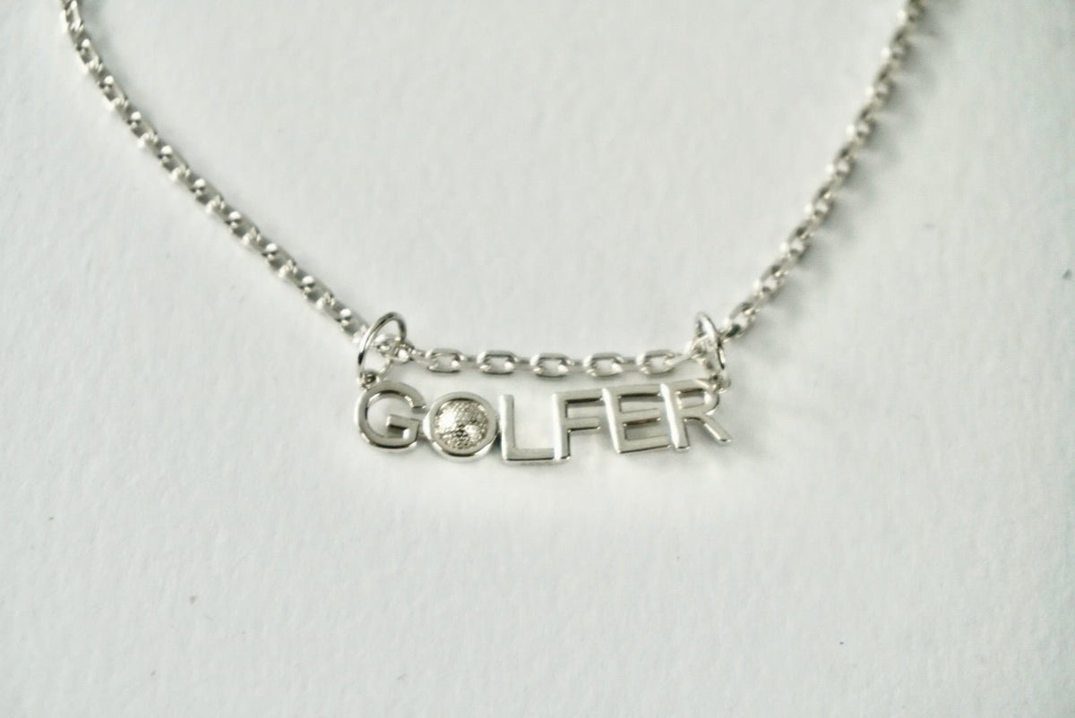 Golfer Charm And Chain Gold Plated In 925 Silver - Jewelry Takeover