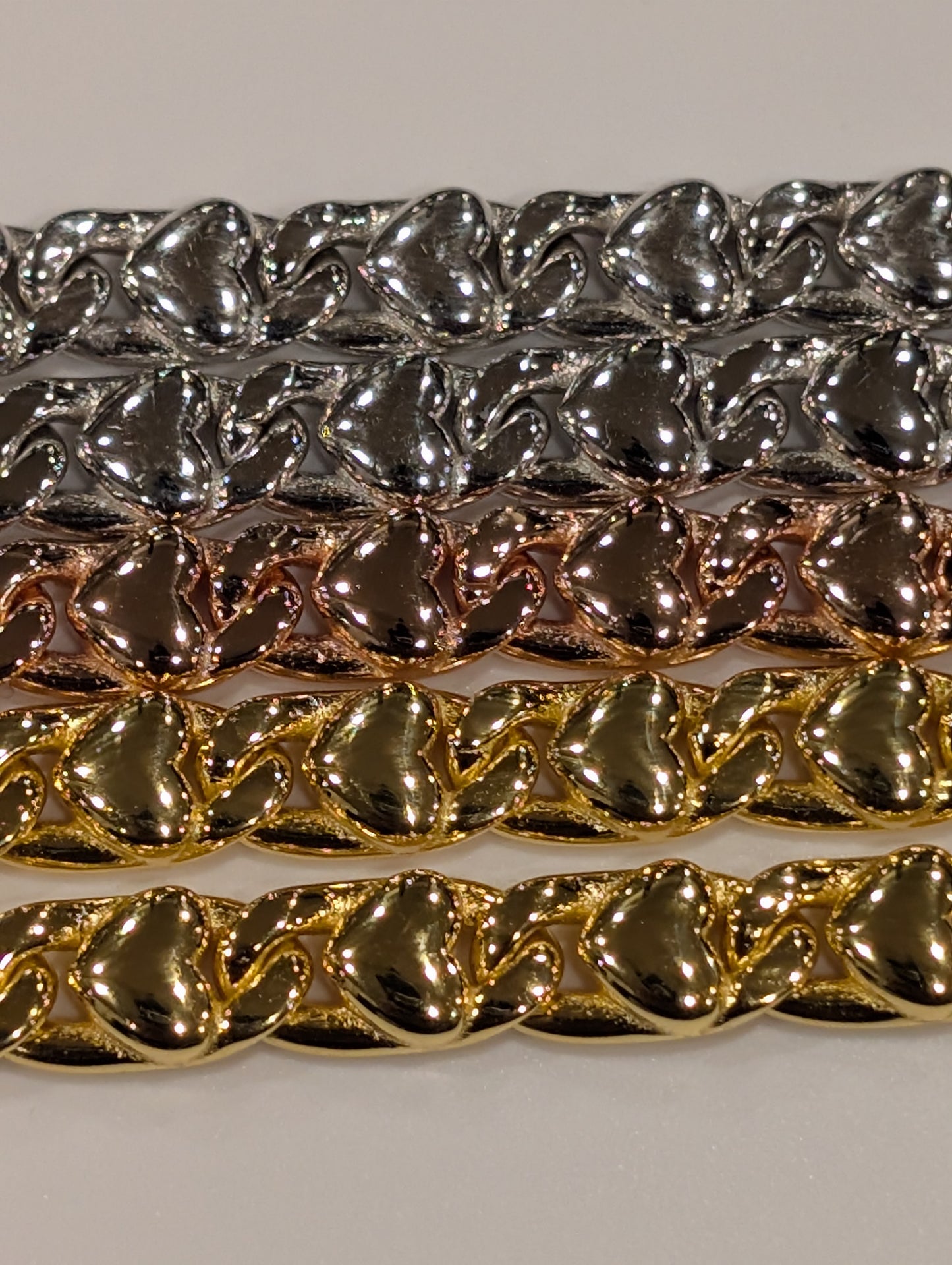 Cuban Heart Link Bracelet In 925 Silver