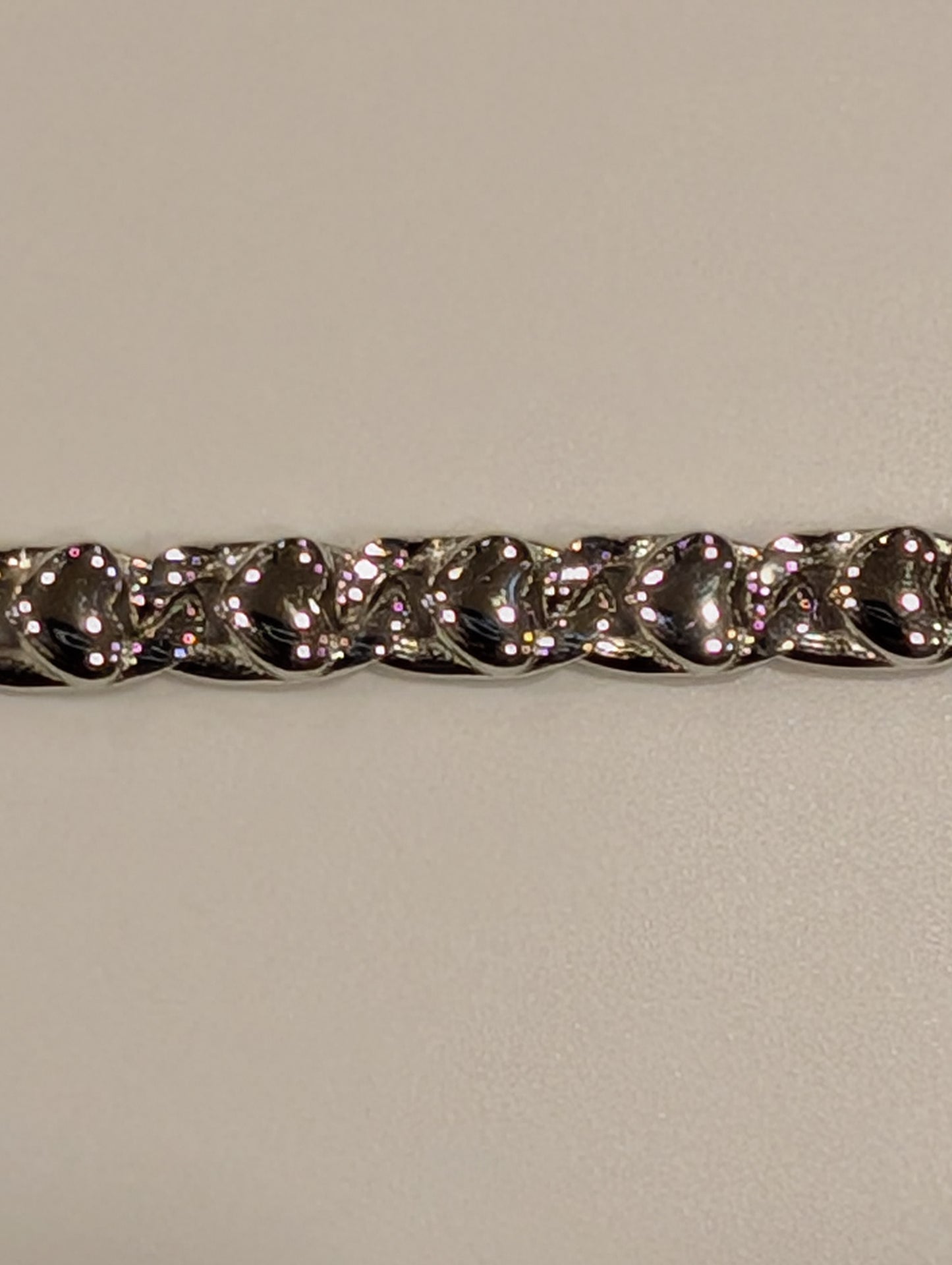 Cuban Heart Link Bracelet In 925 Silver