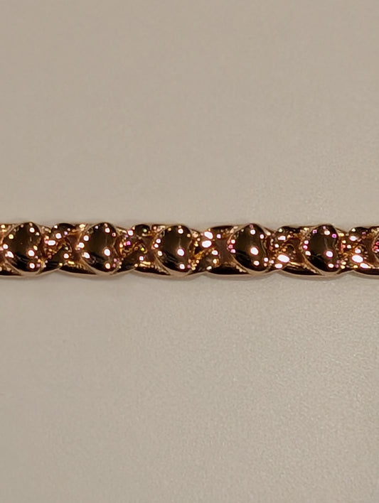 Cuban Heart Link Bracelet In 925 Silver